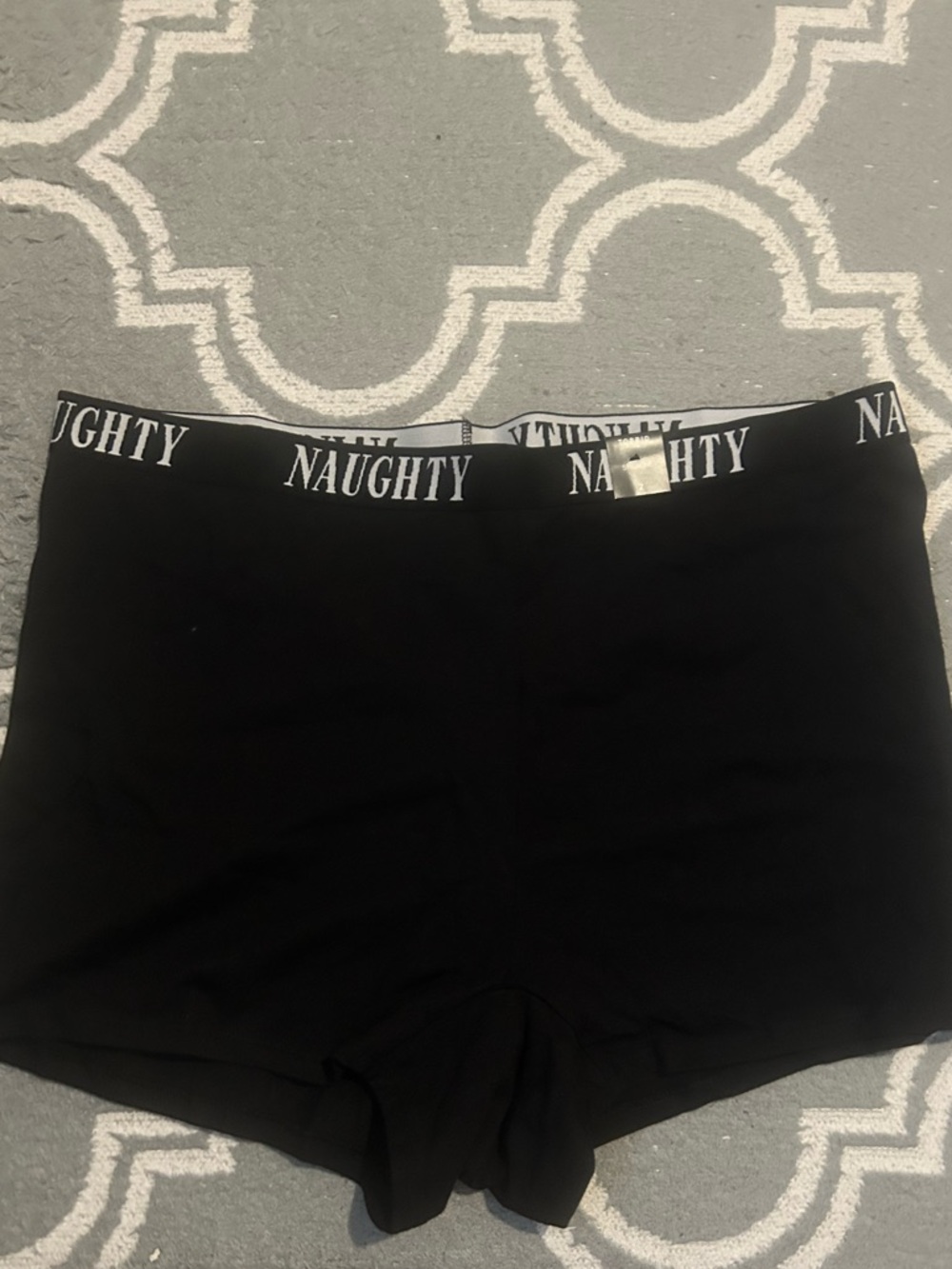 NWT torrid size 2 Black 'Naughty' shortie logo Panty